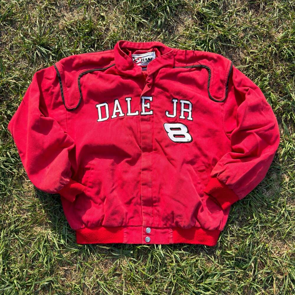 Vintage Chase Authentics Dale Earnhardt Jr Red Racing Jacket Youth Large